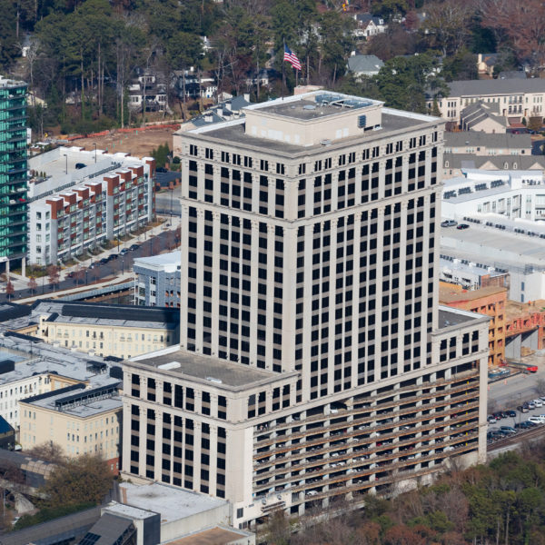 The entire Resurgens Plaza office building in downtown Atlanta, GA.