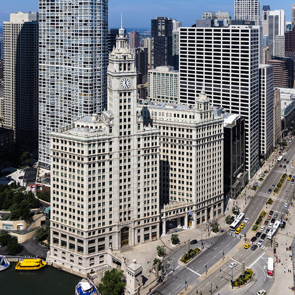 The Wrigley Building on Michigan Avenue in downtown Chicago and managed by Zeller.